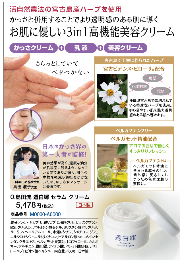 島田流 透白輝 セラム クリーム_A6